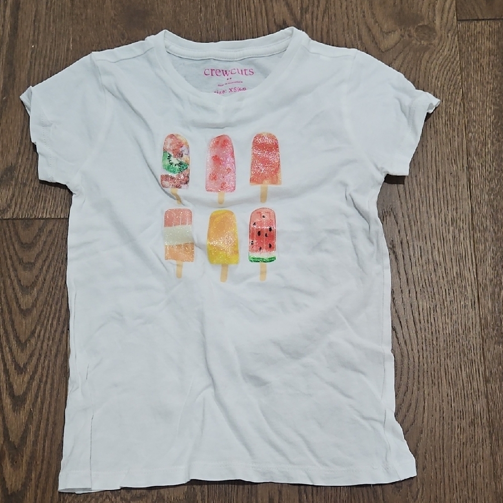 Crewcuts White Tee with Multicolor Popsicle Art